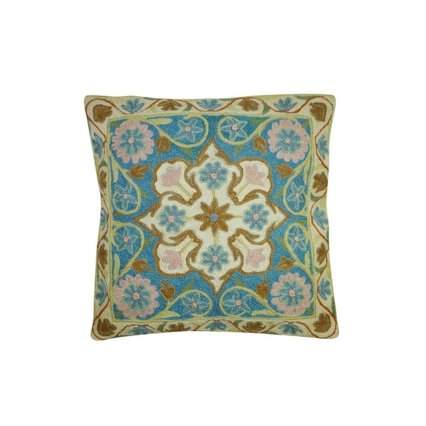 Indian Embroidered Suzani Pillow Cover Decorative Boho Throw Cotton Pillow Cases Indian Embroidered Suzani Pillow Cover Decorative Boho Throw Cotton Pillow Cases